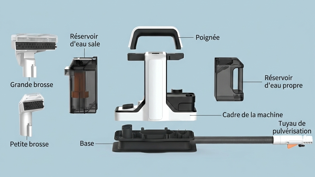 Nettoyeur de tapis portatif 750W – voiture, canapé & textiles