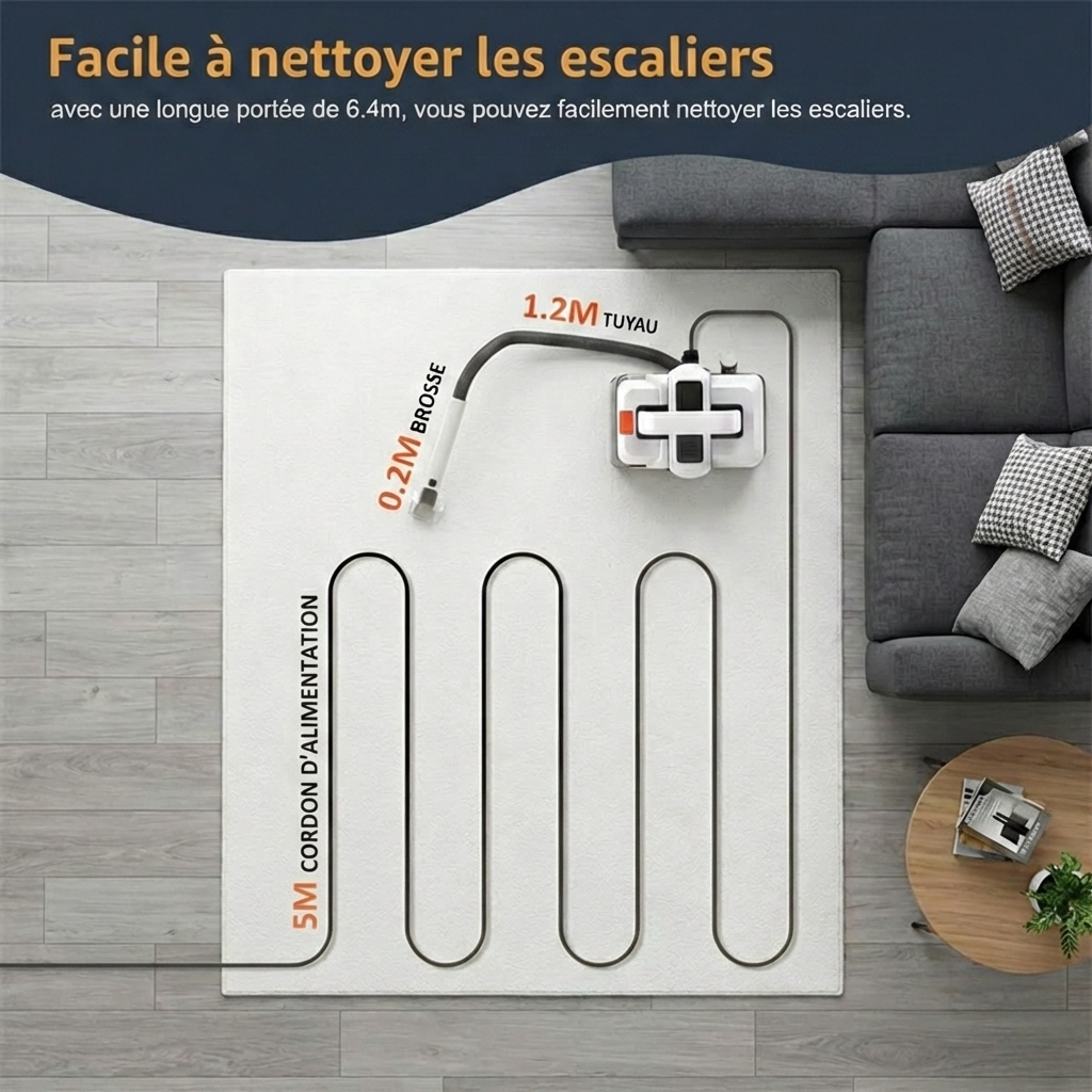 Nettoyeur de tapis portatif 750W – voiture, canapé & textiles